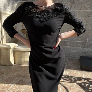 BRAND NEW | Vintage dress from SINGLEDRESS | Size S/M | Perfect midi BLACK dress